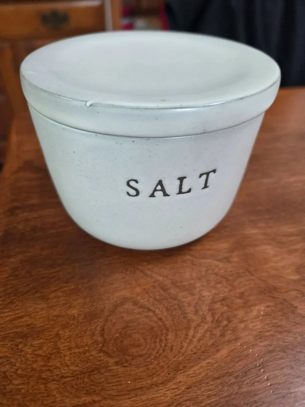hearth and home with magnolia stoneware salt cellar
